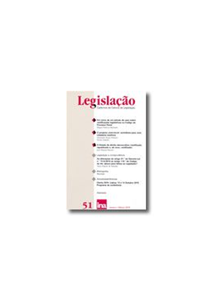 Legislação. Cadernos de Ciência da Legislação 51